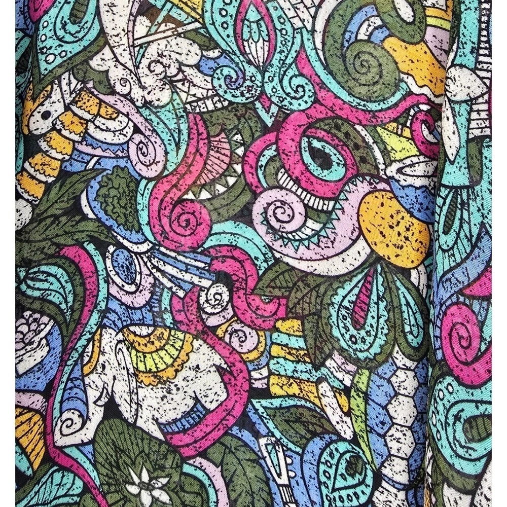 LuLaRoe Monroe Kimono - Multi Color Paisley Fringe Open Front NWT‎ - Picture 4 of 5